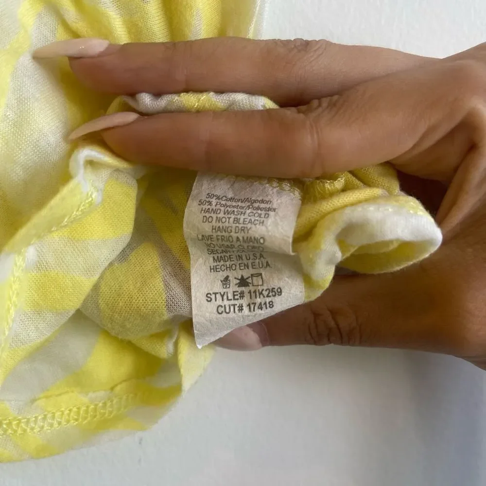 Zebra Striped Yellow Poncho Top / Beach Coverup - Small - Picture 2 of 5